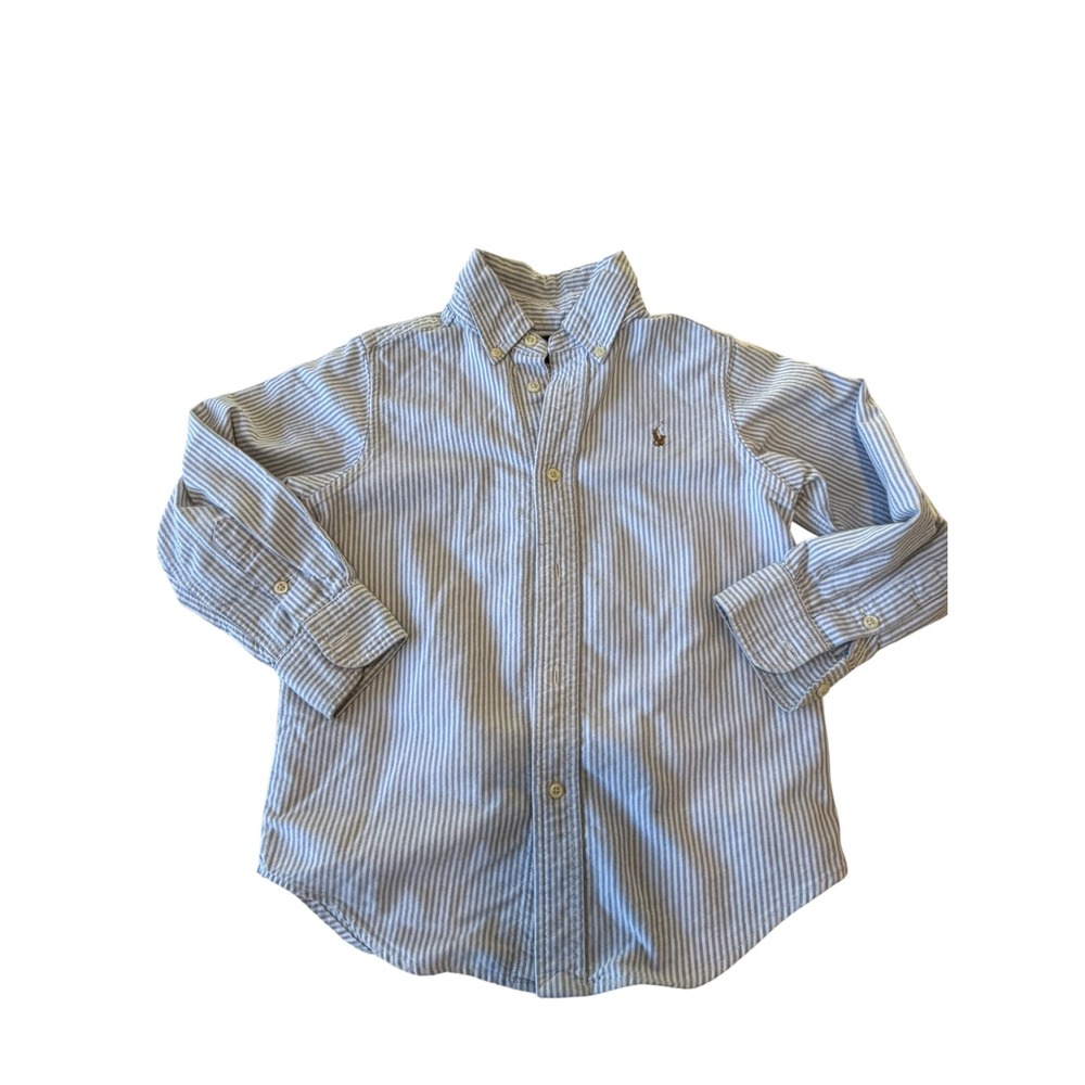 Ralph Lauren Blue Striped Button Down Shirt, 5
